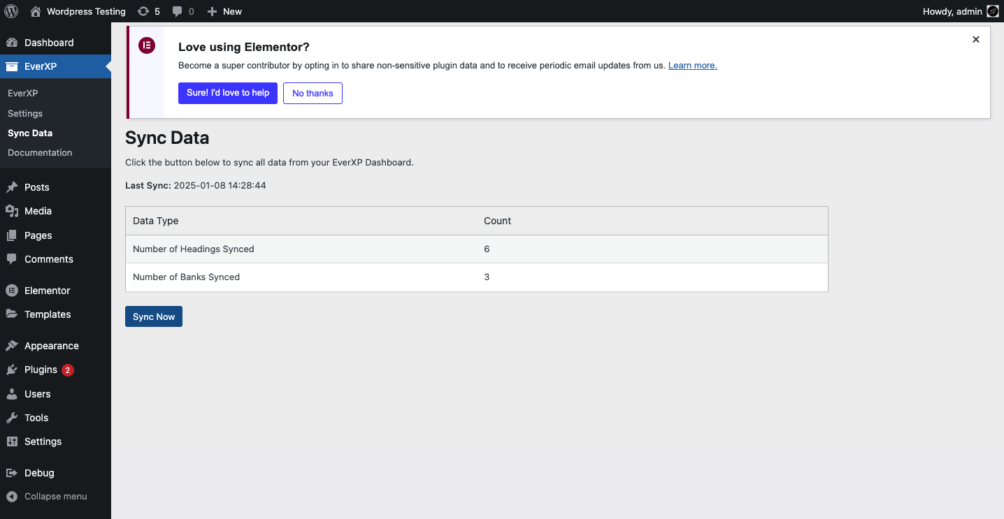Sync Banks and Content